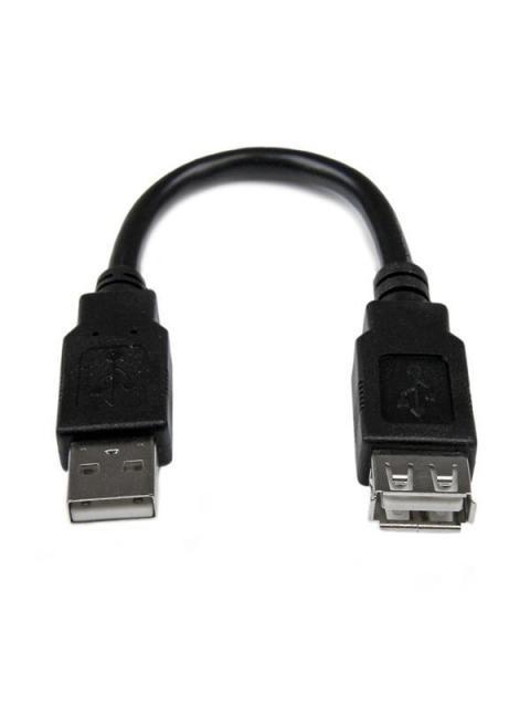 STARTECH  CABLE DE EXTENSION USB 2.0 MACHO - HEMBRA 15CM NEGRO