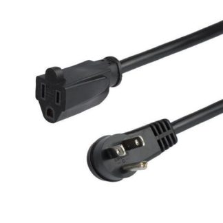 STARTECH  CABLE DE PODER ACODADO NEMA 5-15P MACHO - NEMA 5-15R ACOPLADOR HEMBRA 90CM NEGRO
