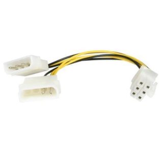 STARTECH  CABLE DE PODER LP4 MOLEX - PCI EXPRESS 6-PIN PARA TARJETA DE VIDEO 15CM