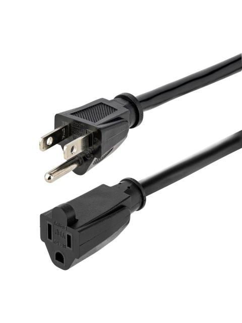 STARTECH  CABLE DE PODER NEMA 5-15R MACHO - NEMA 5-15P HEMBRA 4.5 METROS NEGRO