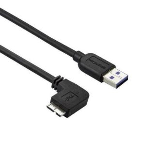 STARTECH  CABLE DELGADO DE MICRO USB 3.0 ANGULO IZQUIERDO 50CM NEGRO