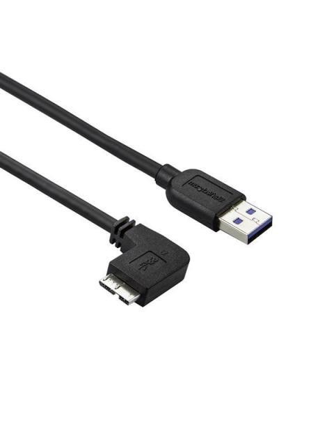 STARTECH  CABLE DELGADO DE MICRO USB 3.0 ANGULO IZQUIERDO 50CM NEGRO