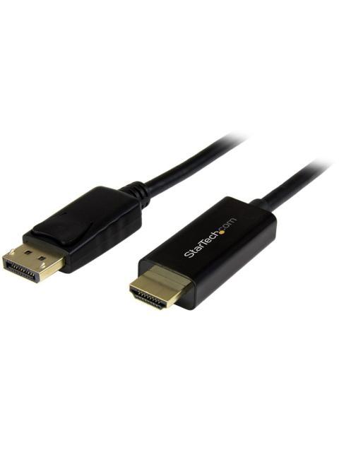 STARTECH  CABLE DISPLAYPORT 1.2 MACHO - HDMI MACHO 4K 30HZ 2 METROS NEGRO