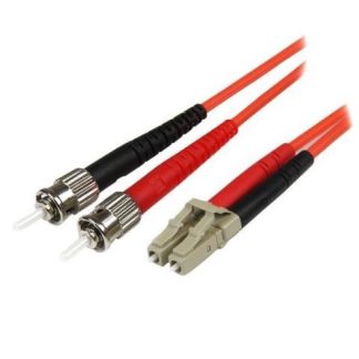 STARTECH  CABLE FIBRA OPTICA LC MACHO - ST MACHO 50-125 5 METROS ROJO