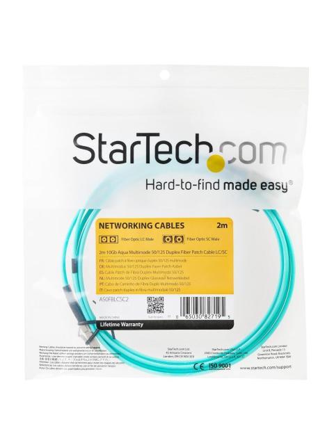 STARTECH  CABLE FIBRA OPTICA MULTIMODO DUPLEX LC MACHO - LC MACHO 2 METROS TURQUESA - Image 5