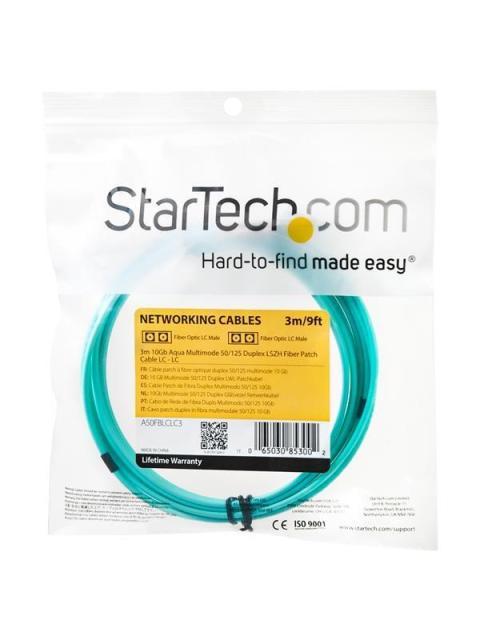 STARTECH  CABLE FIBRA OPTICA MULTIMODO DUPLEX OM3 LC MACHO - LC MACHO 3 METROS TURQUESA - Image 5