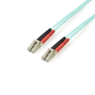 STARTECH CABLE FIBRA OPTICA MULTIMODO DUPLEX OM3 LC MACHO - LC MACHO 3 METROS TURQUESA