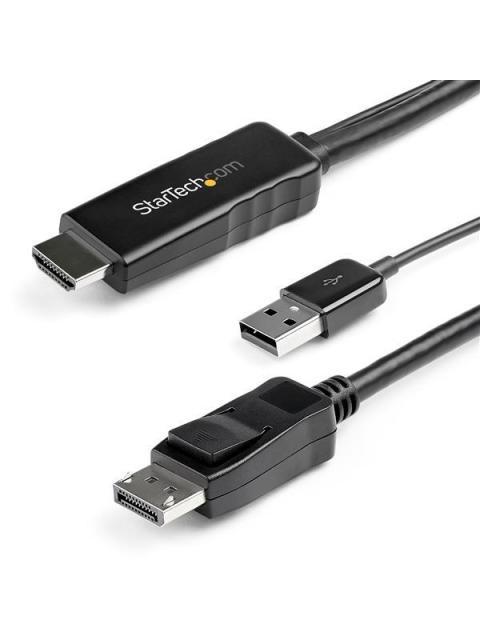 STARTECH CABLE HDMI 1.4 MACHO - DISPLAYPORT 1.2 MACHO 4K 30HZ 2 METROS NEGRO