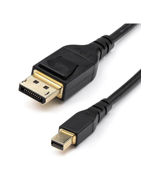 STARTECH  CABLE MINI DISPLAYPORT MACHO - DISPLAYPORT 1.4 MACHO 8K 60HZ 1 METRO NEGRO CERTIFICADO VESA