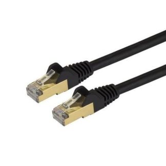 STARTECH  CABLE PATCH CAT6A STP BLINDADO SIN ENGANCHES RJ-45 MACHO - RJ-45 MACHO 20CM NEGRO