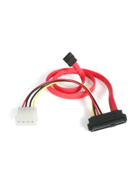STARTECH  CABLE SAS 29-PIN - SATA CON ALIMENTACION LP4 ROJO