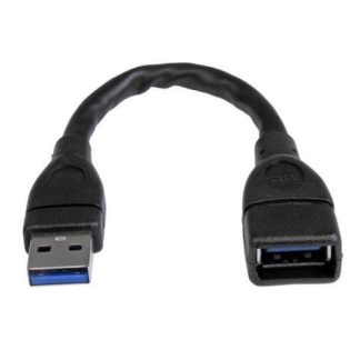 STARTECH  CABLE USB A 3.0 MACHO - USB A 3.0 HEMBRA 15CM NEGRO