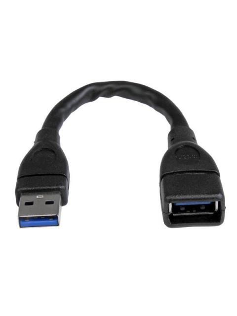 STARTECH  CABLE USB A 3.0 MACHO - USB A 3.0 HEMBRA 15CM NEGRO