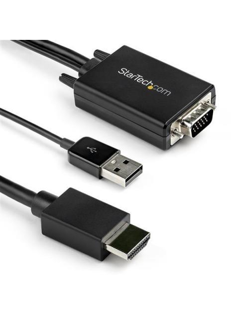 STARTECH  CABLE VGA-USB A MACHO - HDMI A MACHO 2 METROS NEGRO