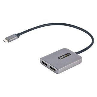 STARTECH  DIVISOR DE VIDEO MST USB-C MACHO - 2X HDMI HEMBRA NEGRO-GRIS