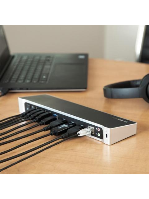 STARTECH  DOCKING STATION USB3DOCKH2DP 5X USB 3.0 1X RJ-45 2X DISPLAYPORT - Image 6