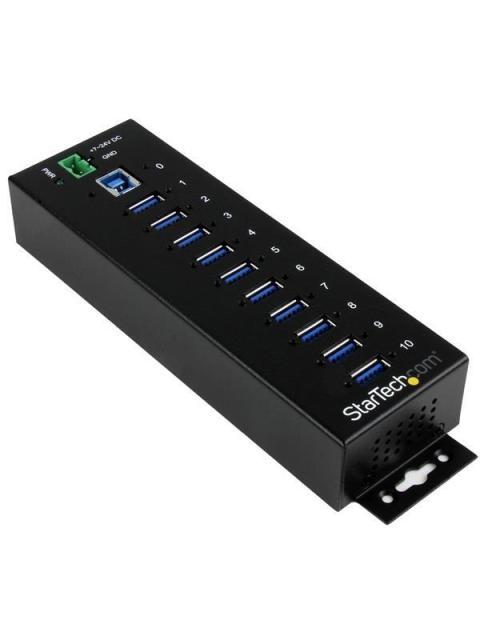 STARTECH  HUB CONCENTRADOR INDUSTRIAL 5000 MBIT-S USB 3.0 DE 10 PUERTOS NEGRO