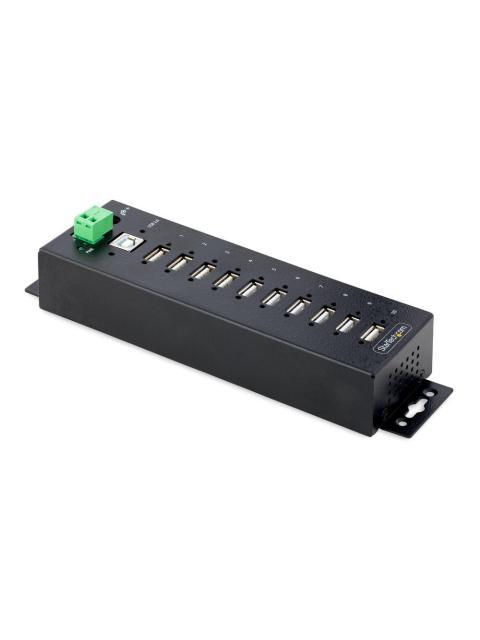 STARTECH HUB INDUSTRIAL 5000 MBIT-S USB 3.0 DE 10 PUERTOS NEGRO