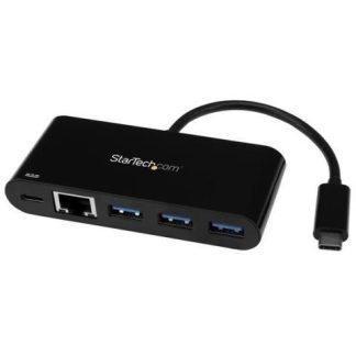 STARTECH  HUB USB C 3.0 MACHO - 3 USB A-1X RJ-45 HEMBRA 5000 MBIT-S NEGRO