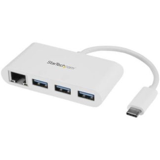 STARTECH  HUB USB C 3.0 MACHO - 3X USB A 3.0 Y ETHERNET GIGABIT 1000 MBIT-S BLANCO