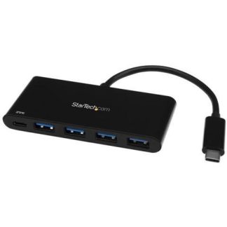 STARTECH  HUB USB C 3.0 MACHO - 4X USB A HEMBRA CON PD ENTREGA DE POTENCIA 5000 MBIT-S NEGRO