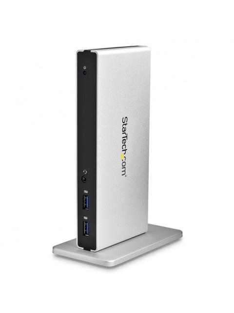 STARTECH  REPLICADOR DE PUERTOS UNIVERSAL USB 3.0 PARA LAPTOP CON DVI DOBLE Y ETHERNET GIGABIT CON ADAPTADORES HDMI VGA