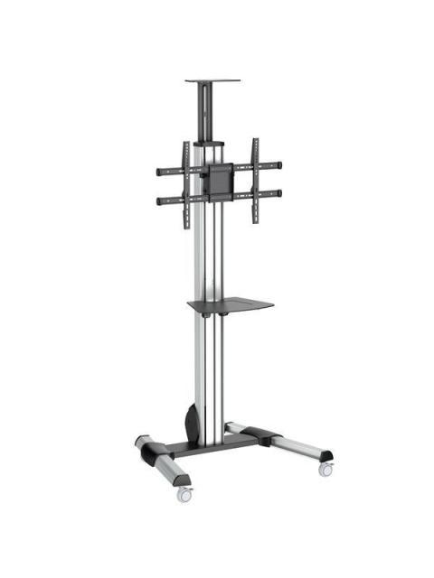 STARTECH  SOPORTE MOVIL DE PISO PARA PANTALLA DE 32 - 75 HASTA 40KG NEGRO-PLATA