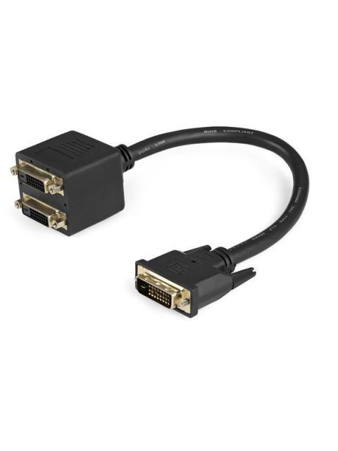 STARTECH  SPLITTER DIVISOR COMPACTO DE VIDEO DVI-D MACHO - DVI-D HEMBRA 30CM NEGRO