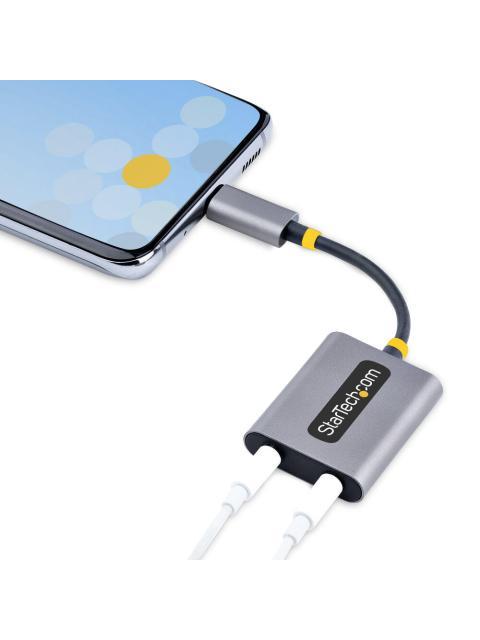 STARTECH  SPLITTER DIVISOR USB-C MACHO - 2X 3.5MM HEMBRA GRIS - Image 7