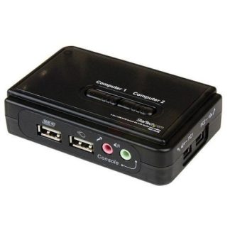 STARTECH  SWITCH KVM USB 2 PUERTOS CON AUDIO Y CABLES