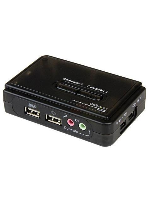 STARTECH  SWITCH KVM USB 2 PUERTOS CON AUDIO Y CABLES