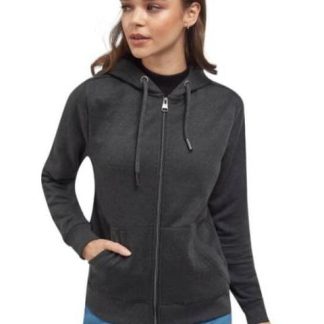 SUDADERA CON CIERRE Y CAPUCHA GRIS LOVE TO LOUNGE