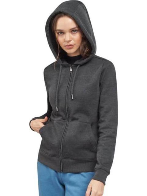 SUDADERA CON CIERRE Y CAPUCHA GRIS LOVE TO LOUNGE - Image 4