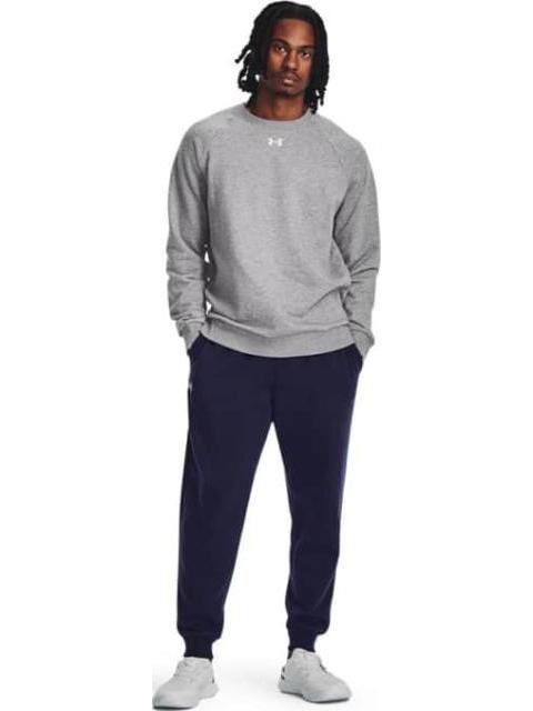 SUDADERA UA RIVAL FLEECE CREW GRIS UNDER ARMOUR MEXICO