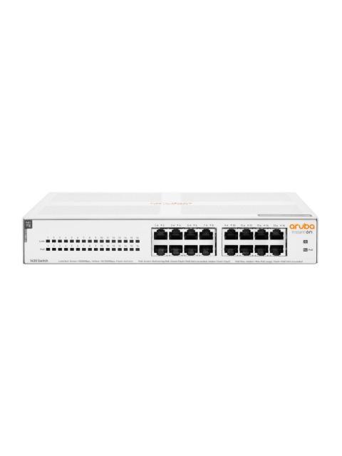 SWITCH ARUBA GIGABIT ETHERNET INSTANT ON 1430 16G 16 PUERTOS POE 10-100-1000MBPS 124W 32 GBIT-S 8.192 ENTRADAS - NO ADMINISTRABLE
