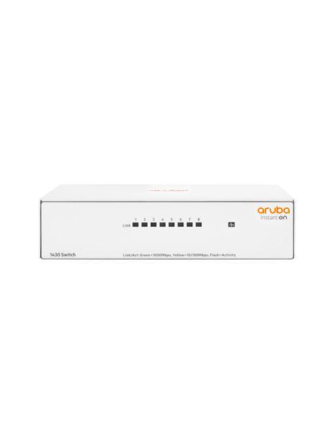 SWITCH ARUBA GIGABIT ETHERNET INSTANT ON 1430 8G 8 PUERTOS 10-100-1000MBPS 16 GBIT-S 8.192 ENTRADAS - NO ADMINISTRABLE