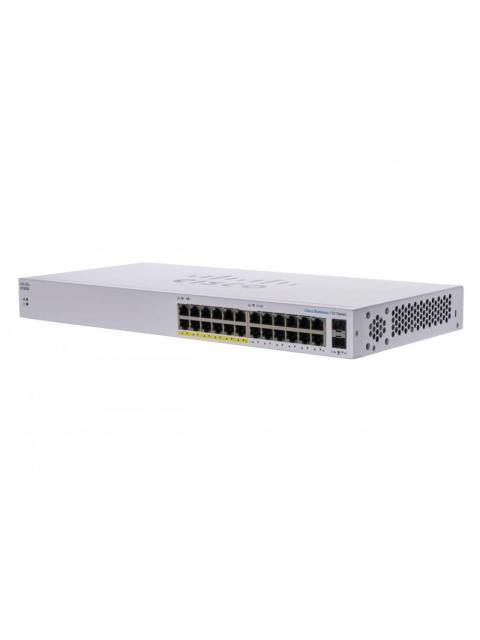 SWITCH CISCO GIGABIT ETHERNET BUSINESS 110 24 PUERTOS 10-100-1000MBPS (12X POE) + 2 PUERTOS SFP 32 GBIT-S 8000 ENTRADAS - NO ADMINISTRABLE
