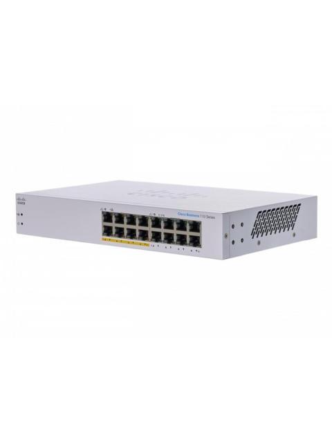 SWITCH CISCO GIGABIT ETHERNET BUSINESS CBS110 16 PUERTOS 10-100-1000MBPS (8X POE) 32 GBIT-S 8000 ENTRADAS - NO ADMINISTRABLE