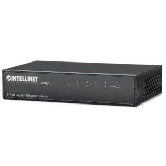 SWITCH INTELLINET GIGABIT ETHERNET 530378 5 PUERTOS 10-100-1000MBPS 1024 ENTRADAS - NO ADMINISTRABLE