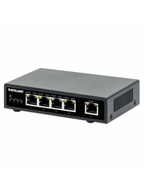 SWITCH INTELLINET GIGABIT ETHERNET 561839 5 PUERTOS POE 10-100-1000MBPS (4X POE+) 10 GBIT-S 2000 ENTRADAS - NO ADMINISTRABLE