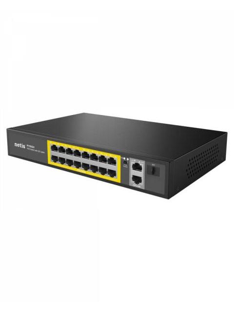SWITCH NETIS FAST ETHERNET P116GH 16 PUERTOS POE 10-100MBPS + 2 PUERTO UPLINK 200W 9.2 GBIT-S 8000 ENTRADAS - NO ADMINISTRABLE - Image 3