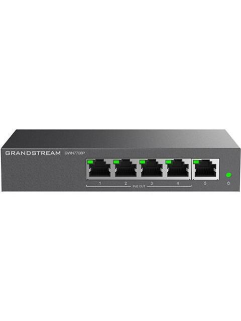 SWITCH NO ADMINISTRABLE DE 5 PUERTOS GIGABIT CON 4 PUERTOS POE HASTA 60W DE SALIDA COMPATIBLE CON GWN CLOUD CARCASA METALICA