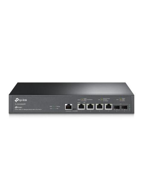 SWITCH TP-LINK 10G ETHERNET TL-SX3206HPP 4 PUERTOS POE+ 100-1000-10000MBPS + 2 PUERTOS SFP+ 200W 120 GBIT-S 32.000 ENTRADAS ADMINISTRABLE