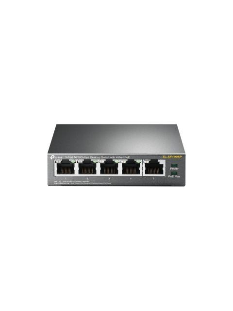 SWITCH TP-LINK FAST ETHERNET TL-SF1005P 5 PUERTOS 10-100MBPS (4X POE) 1 GBIT-S 2000 ENTRADAS - NO ADMINISTRABLE