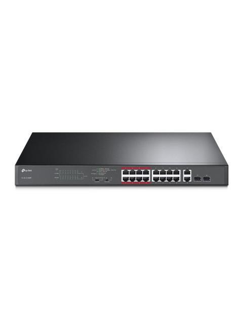 SWITCH TP-LINK FAST ETHERNET TL-SL1218MP 16 PUERTOS 10-100 + 2 PUERTOS GIGABIT ETHERNET + 2 SFP 7.2GBIT-S 8000 ENTRADAS - NO ADMINISTRABLE