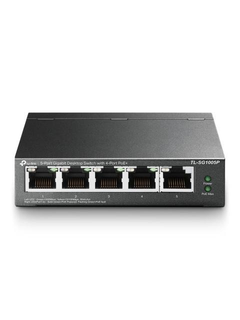 SWITCH TP-LINK GIGABIT ETHERNET TL-SG1005P 5 PUERTOS 10-100-1000 (4X POE) 10GBIT-S 2000 ENTRADAS - NO ADMINISTRABLE