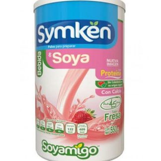 SYMKEN POLVO PARA PREPARAR BEBIDA DE SOYA BOTE SABOR FRESA 550G SOYAMIGO