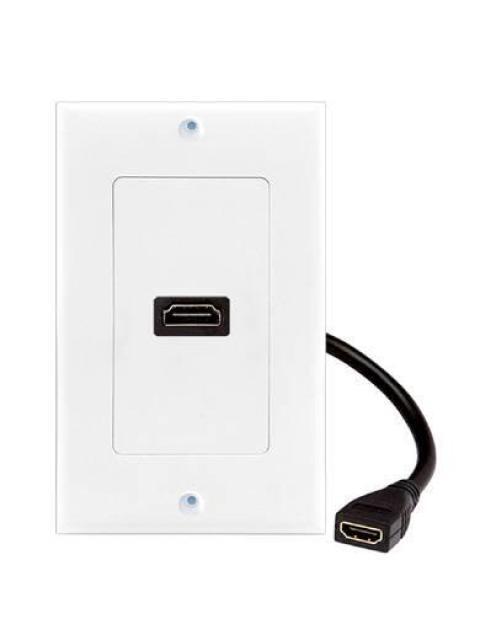 TAPA FACEPLATE DE 1 PANEL CON JACK HDMI C-CABLE HEMBRA (PIGTAIL) UNIVERSAL STANDARD BLANCO BROBOTIX 073307