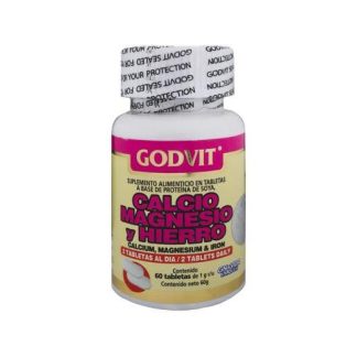 TBS. CALCIO MAGNESIO Y HIERRO C 60 CALCIUM MAGNESIUM & IRON GODVI GN+VIDA