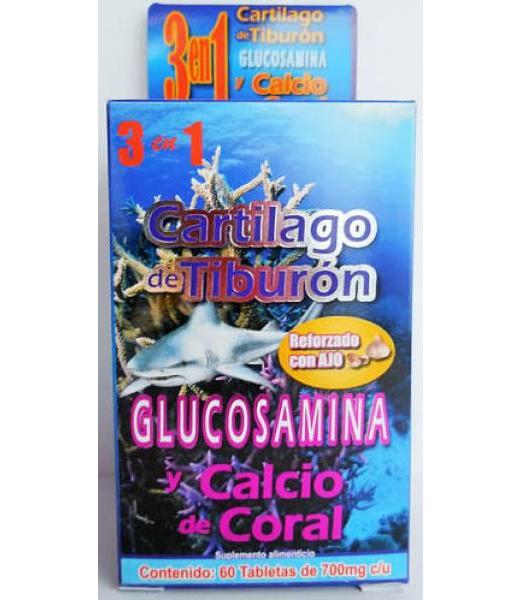 TBS. CALCIO 3 EN 1 CARTILAGO DE TIBURON GLUCOSAMINA Y CALCIO DE C GUMMA CORPORATION